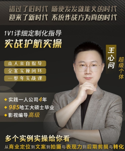 王心问-自媒体实战护航计划 实战护航实操，多个实战案例